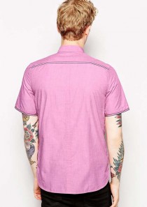 Fred Perry Shirt with Contrast Stitch with Short Sleeve